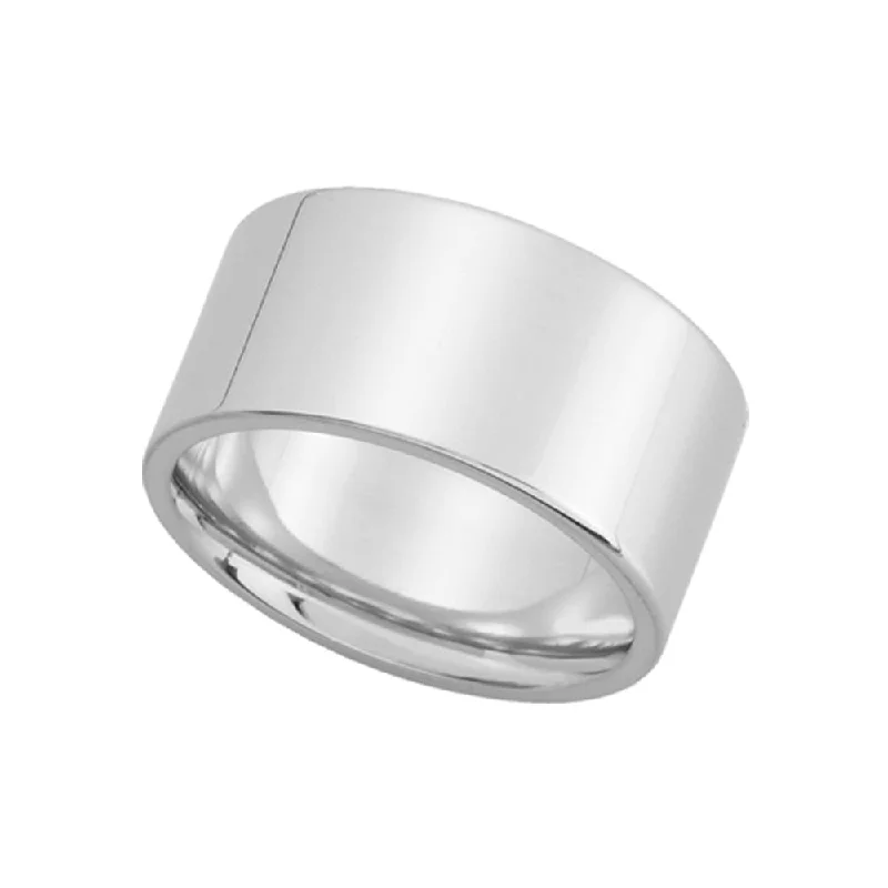 10mm Flat Comfort Fit Wedding Band in Platinum