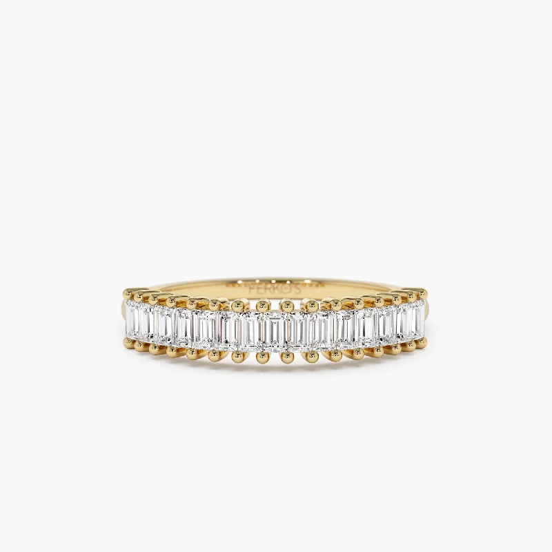 14k Baguette Diamond Wedding Band