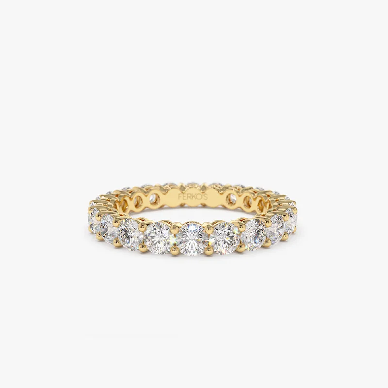 14k Basket Setting Full Eternity Diamond Ring 2.25ctw