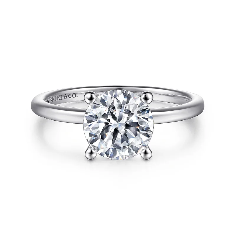 14K White Gold ‘Evelina’ Solitaire Engagement Ring