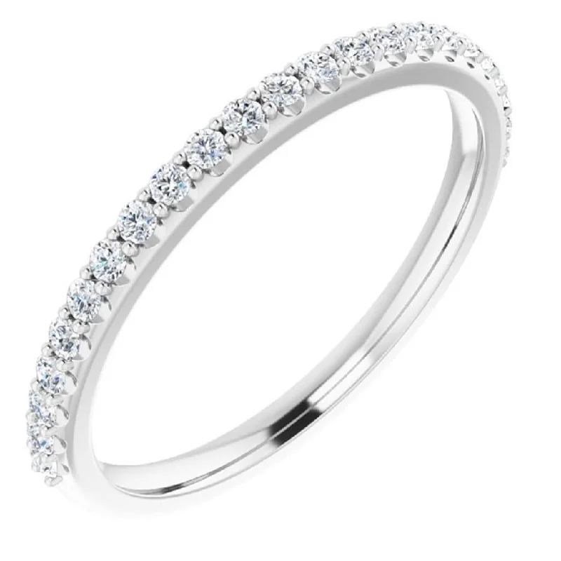 14K White Gold Half Anniversary Natural Diamonds Band