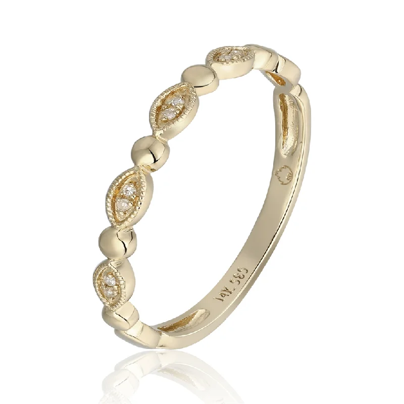 14K Yellow Gold Dainty Classic Stackable Ring