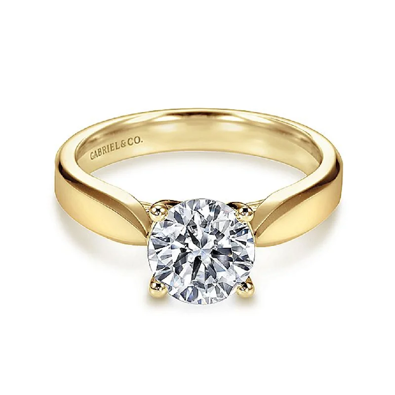 14K Yellow Gold 'Jamie' Round Diamond Engagement Ring