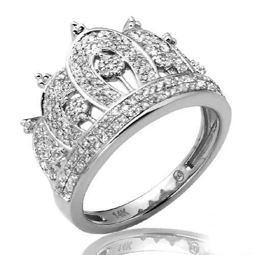 14KW 0.50CTW DIAMOND LADIES CROWN RING