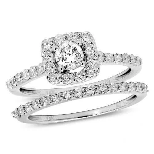 14KW 1.10CTW DIAMOND BRIDAL SET [0.27CT CTR]