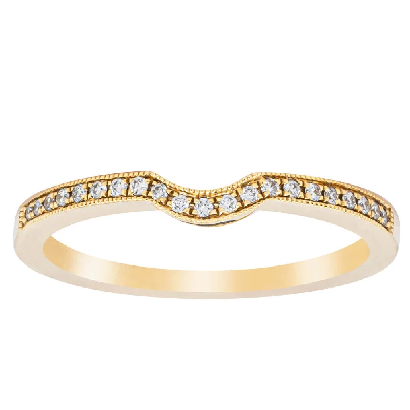 18ct Yellow Gold .08ct Diamond Eiffel Band