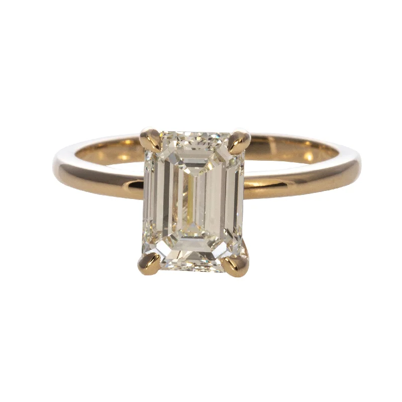 2ct Emerald-Cut Diamond Solitaire 14K Yellow Gold Engagement Ring