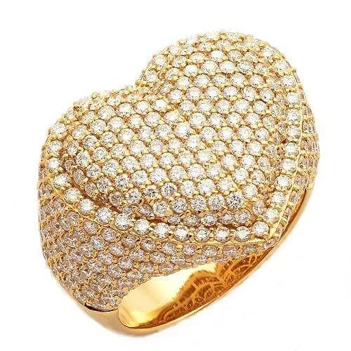 5.50 CTTW DIAMOND CHUNKY BUBBLE HEART RING