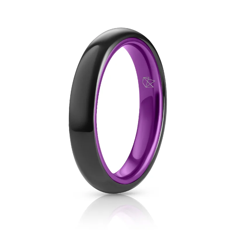 Exclusive Jewelry Markdowns – Limited-Time Offer Black Ceramic Ring - Resilient Purple - 4MM