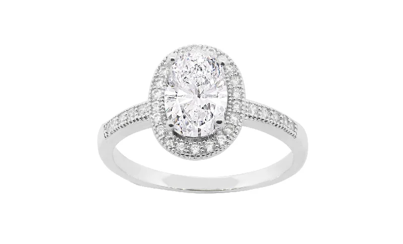 Blake "True" 18k White Gold Plated Ring with CZ Crystals - Final Sale