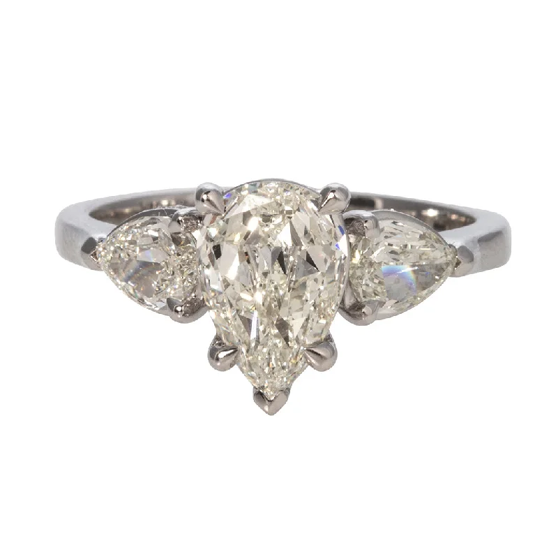 1.69ctw L’Amour Crisscut Pear Diamond Three-Stone Engagement Ring