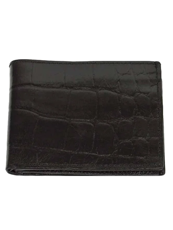 Black Crocodile Embossed Genuine Leather Mens Bifold Wallet Stylish Handbags With Exclusive Online Discounts