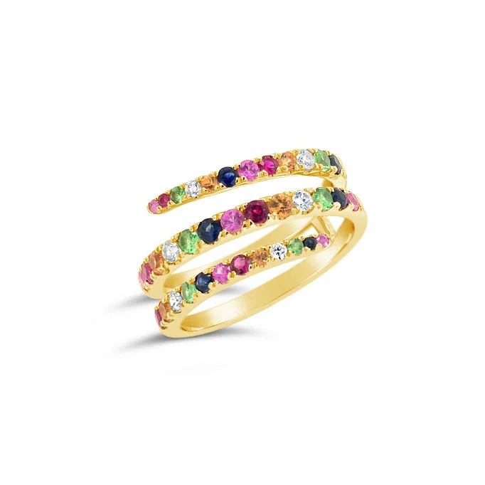 Gemstone Swirl Fashion Ring