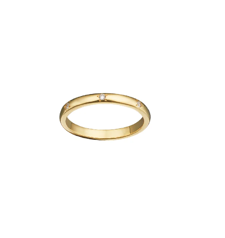 Gold and Diamond Star Set Ring