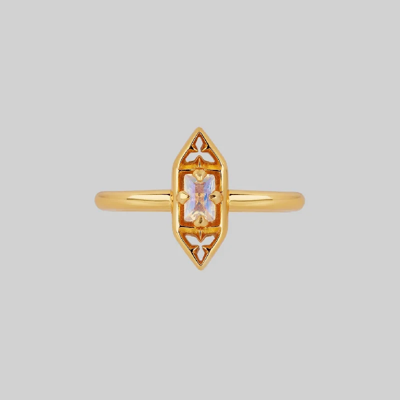 IVAN. Gothic Window Opalite Ring - Gold