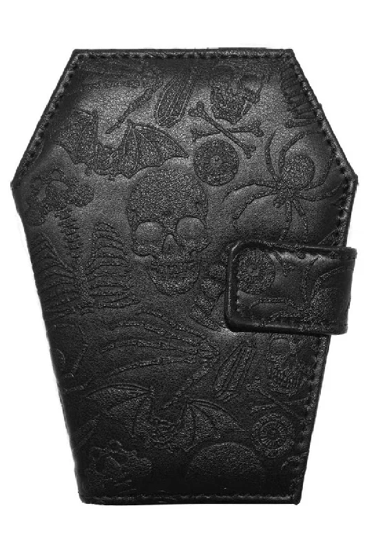 Embossed Skull Coffin Wallet Best-Selling Bags Now At Exclusive Promotional Prices