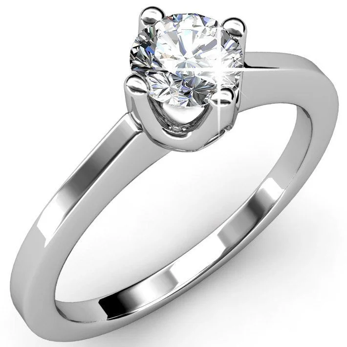 Lila "Radiant" 18k White Gold Plated Swarovski Ring - Final Sale