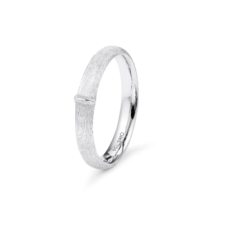 Small Nature Mens 18K Whitegold Rhodinized Ring