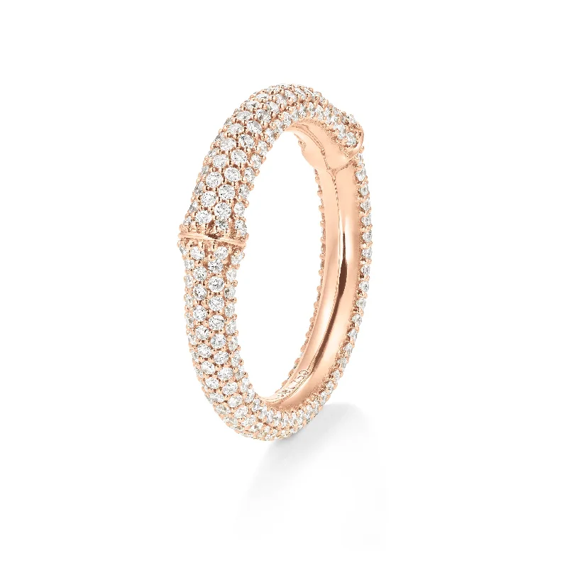 Nature Pavé 18K Rosegold Ring w. Diamonds