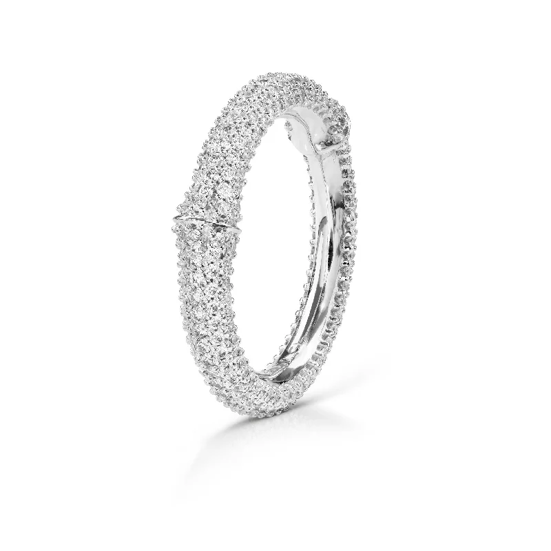 Nature Pavé 18K Whitegold Ring w. Diamonds