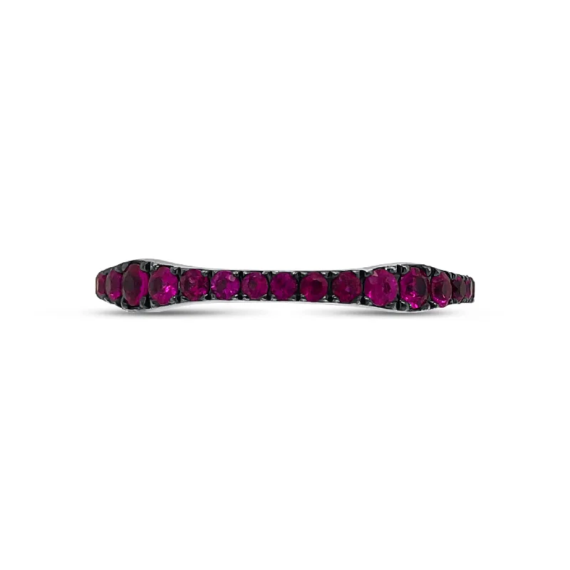 Pink Sapphire Curvy Eternity Band