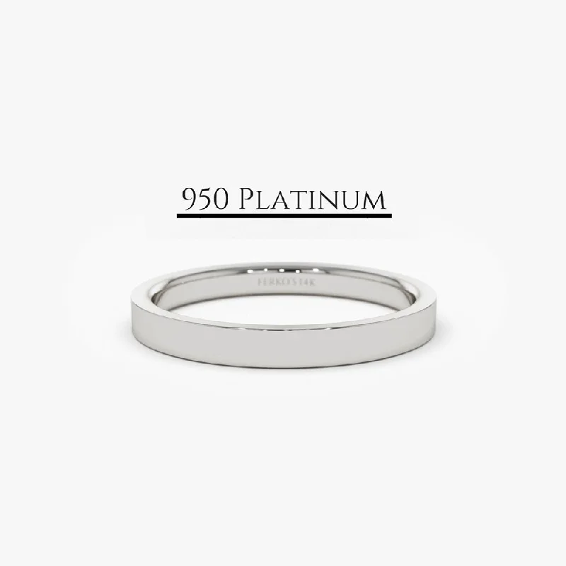 Platinum 2MM Flat Wedding Band