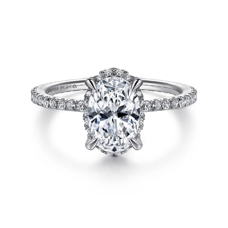 Flash Sale On Exquisite Jewelry – Don't Miss Out Platinum 'Hart' Hidden Halo Oval Diamond Engagement Ring
