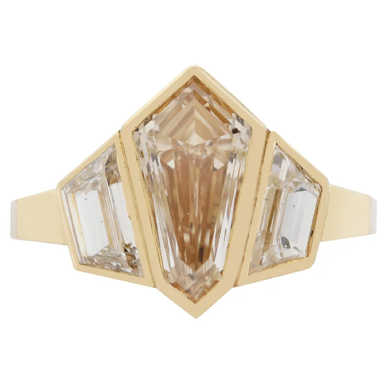 Prism Diamond Shield Ring