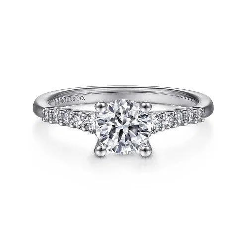 Reed - 14K White Gold Round Diamond Engagement Ring (Setting Only)