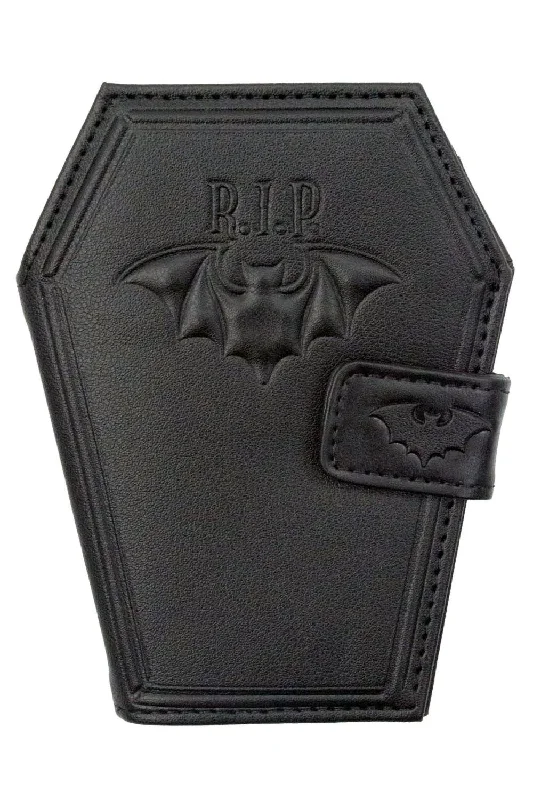 RIP Bat Embossed Coffin Wallet Trendy Totes, Shop & Save