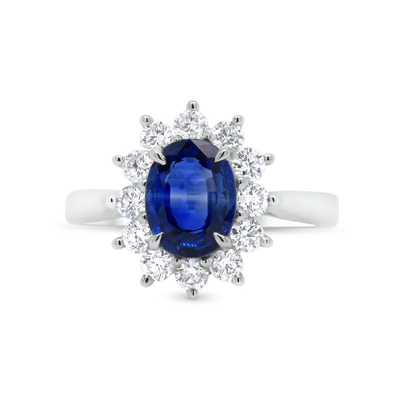 Sapphire & Diamond Classic Ring