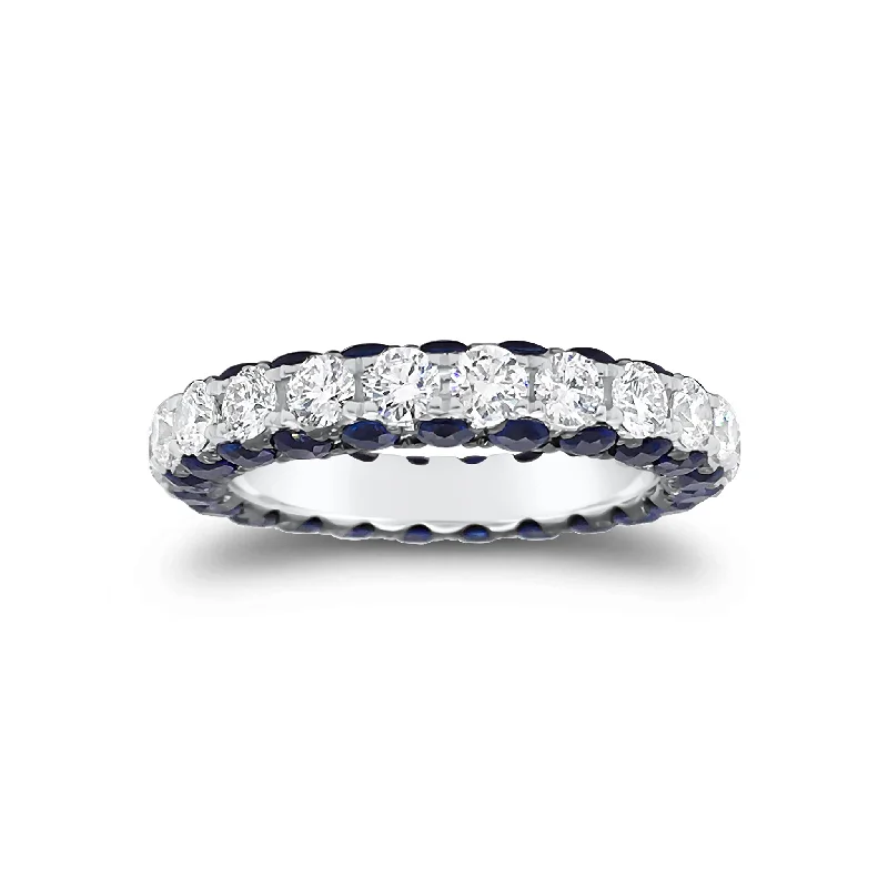 Sapphire Gemstone & Diamond Eternity Wedding Band