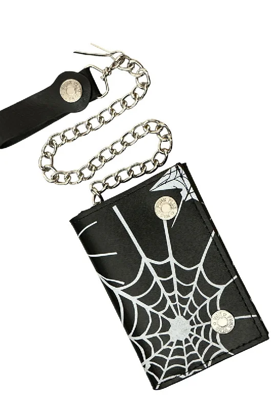 Spiderweb Biker Wallet [BLACK] Grab Stylish Bags Before They're Gone