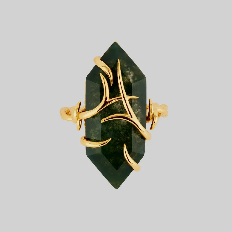 The Swamp Roots Gemstone Ring - Gold