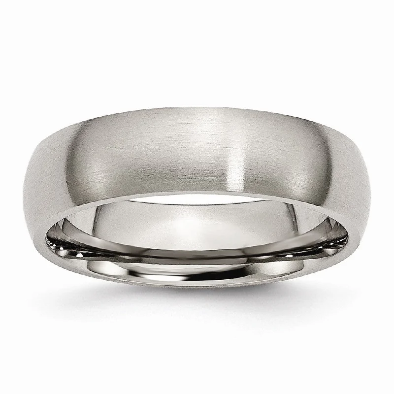 Titanium 6mm Brushed Domed Comfort Fit Band