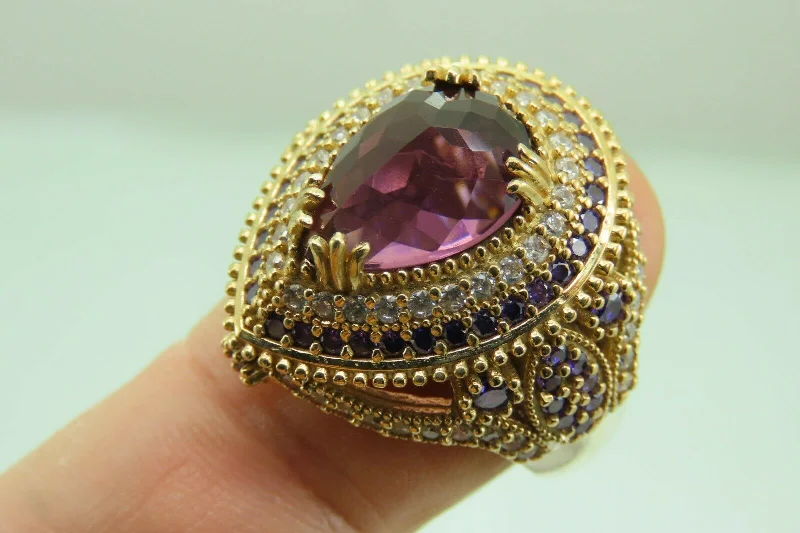 Turkish Handmade Jewelry 925 Sterling Silver Amethyst Stone Womens Ring