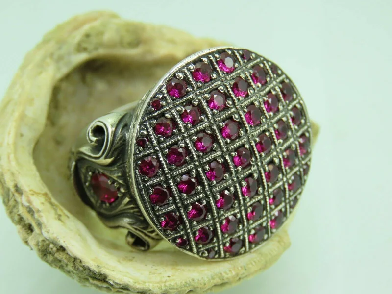 Turkish Handmade Jewelry 925 Sterling Silver Ruby Stone Mens Rings