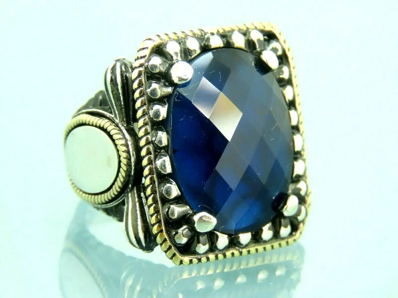 Turkish Handmade Jewelry 925 Sterling Silver Sapphire Stone Mens Rings