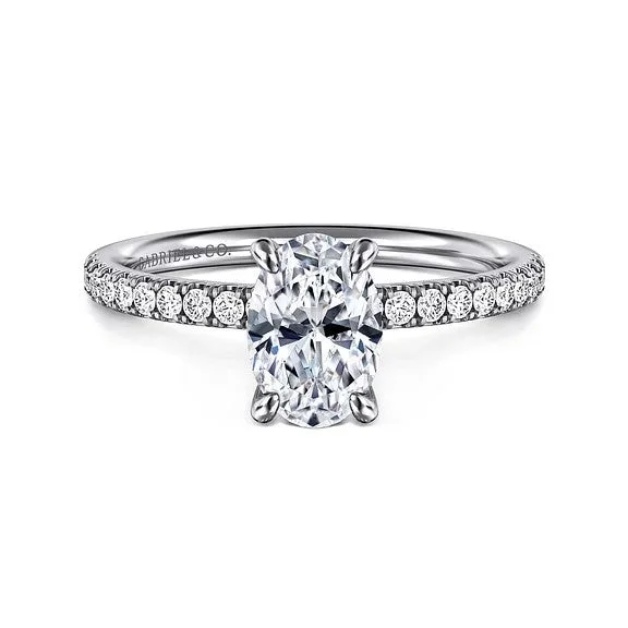 Exclusive Jewelry Sale – Limited-Time Discounts Twain - 14K White Gold Oval Diamond Engagement Ring (Setting Only)