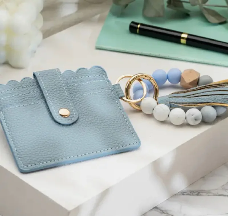 AM LEATHER GOODS LEATHER KEYCHAIN WALLET WITH WRISLET BANGLE BRACELET Statement Bags, Shop Today