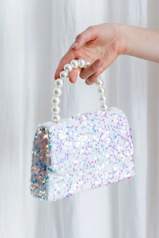 Wonderland Pearl & Sequin Purse White Everyday Bags At Wallet-Friendly Prices