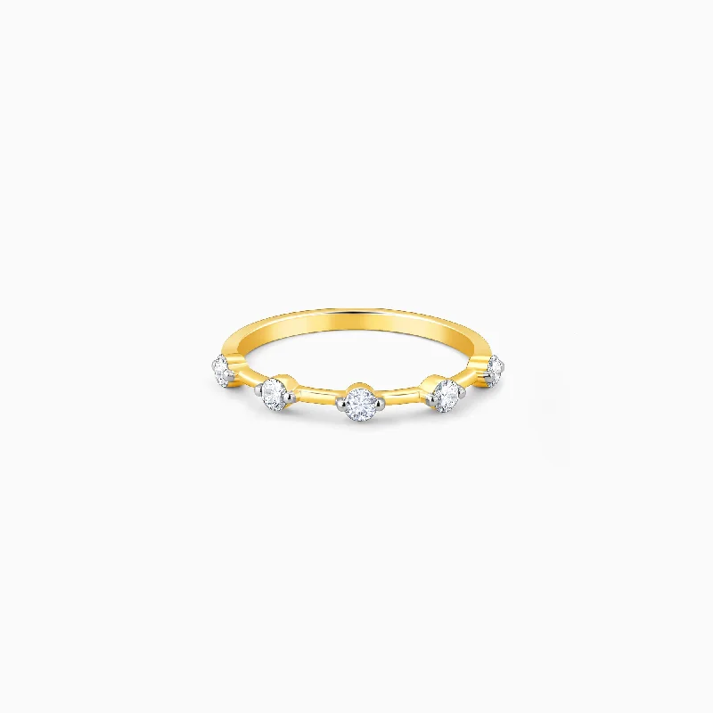 Gold Celestial Shimmer Diamond Ring