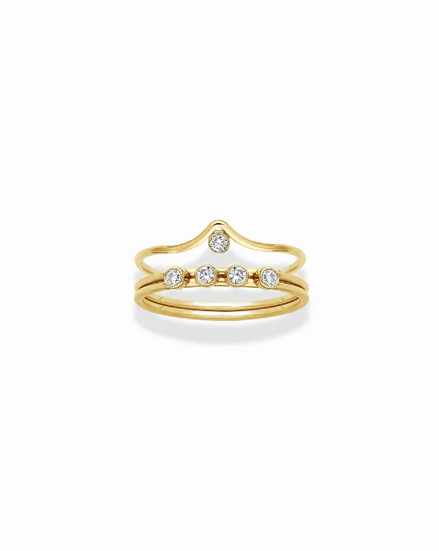 Adeline + Rowe CZ Stacking Ring Set