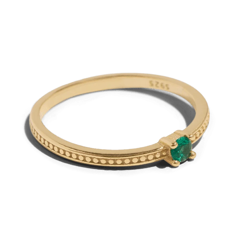 THE EMMA RING GREEN - Solid 14k gold