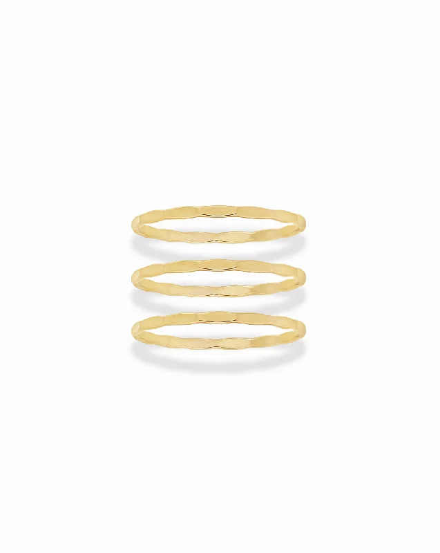 Hammered Stacking Ring Set