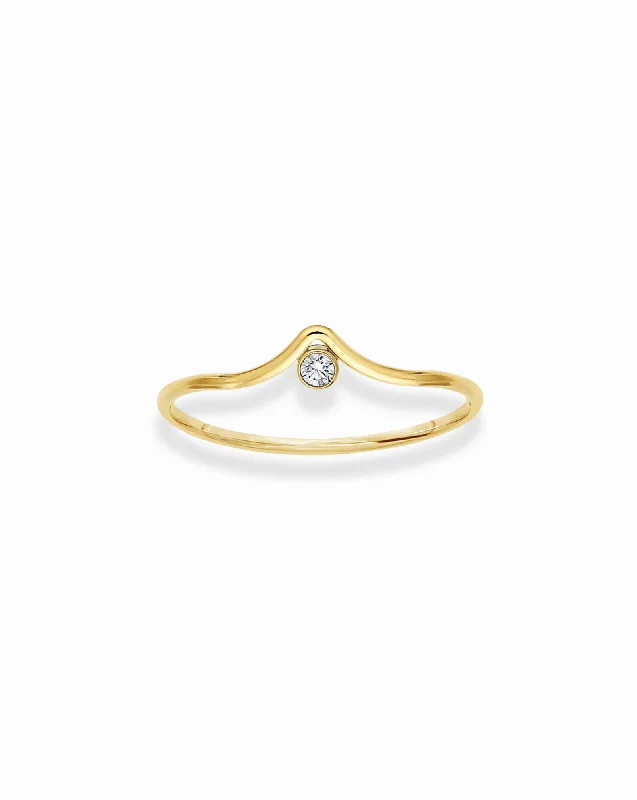 Rowe Arc Stacking Ring with CZ