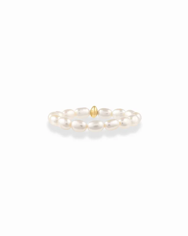 Sage Pearl Stacking Ring