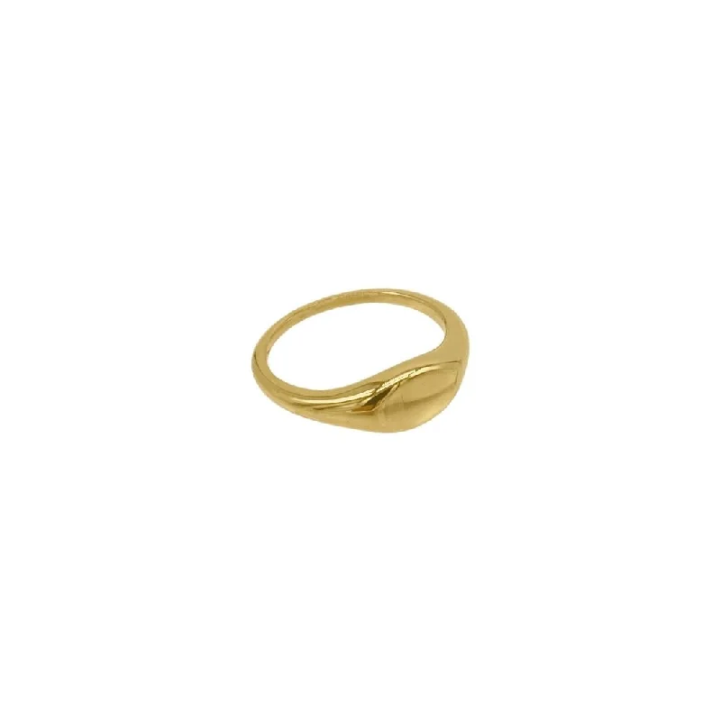 Tarnish Resistant 14k Gold Plated Signet Ring