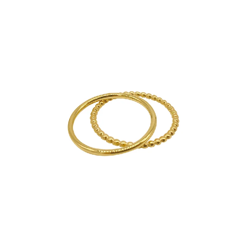 Tarnish Resistant 14k Gold Plated Stacking Ring Set