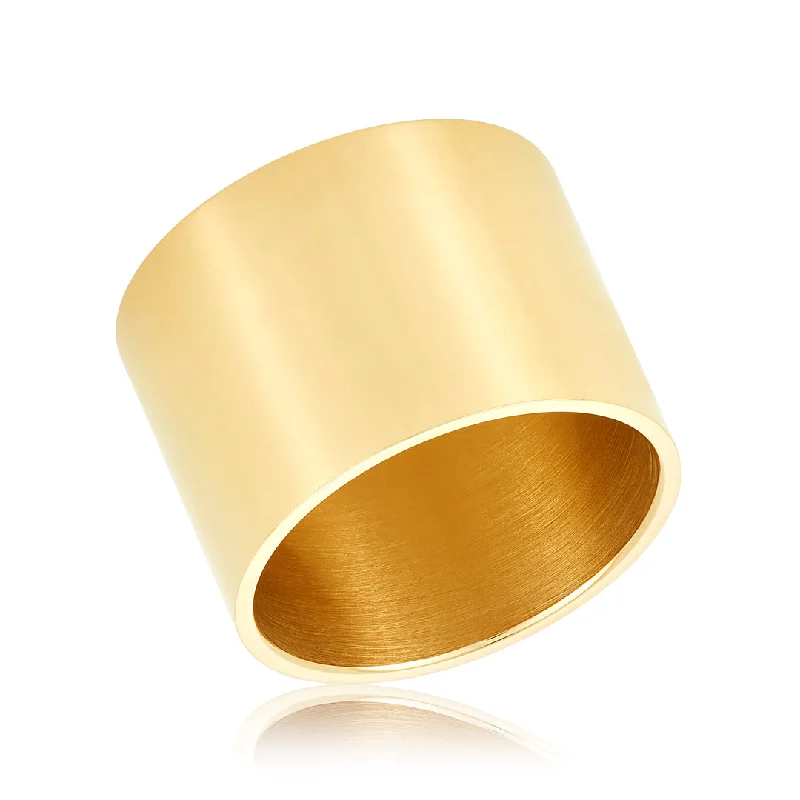 Tarnish Resistant 14k Gold Plated Tall Cigar Band